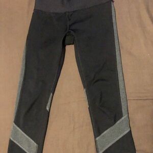 Champion Black and Gray Athletic Leggings with Reflective Accents
